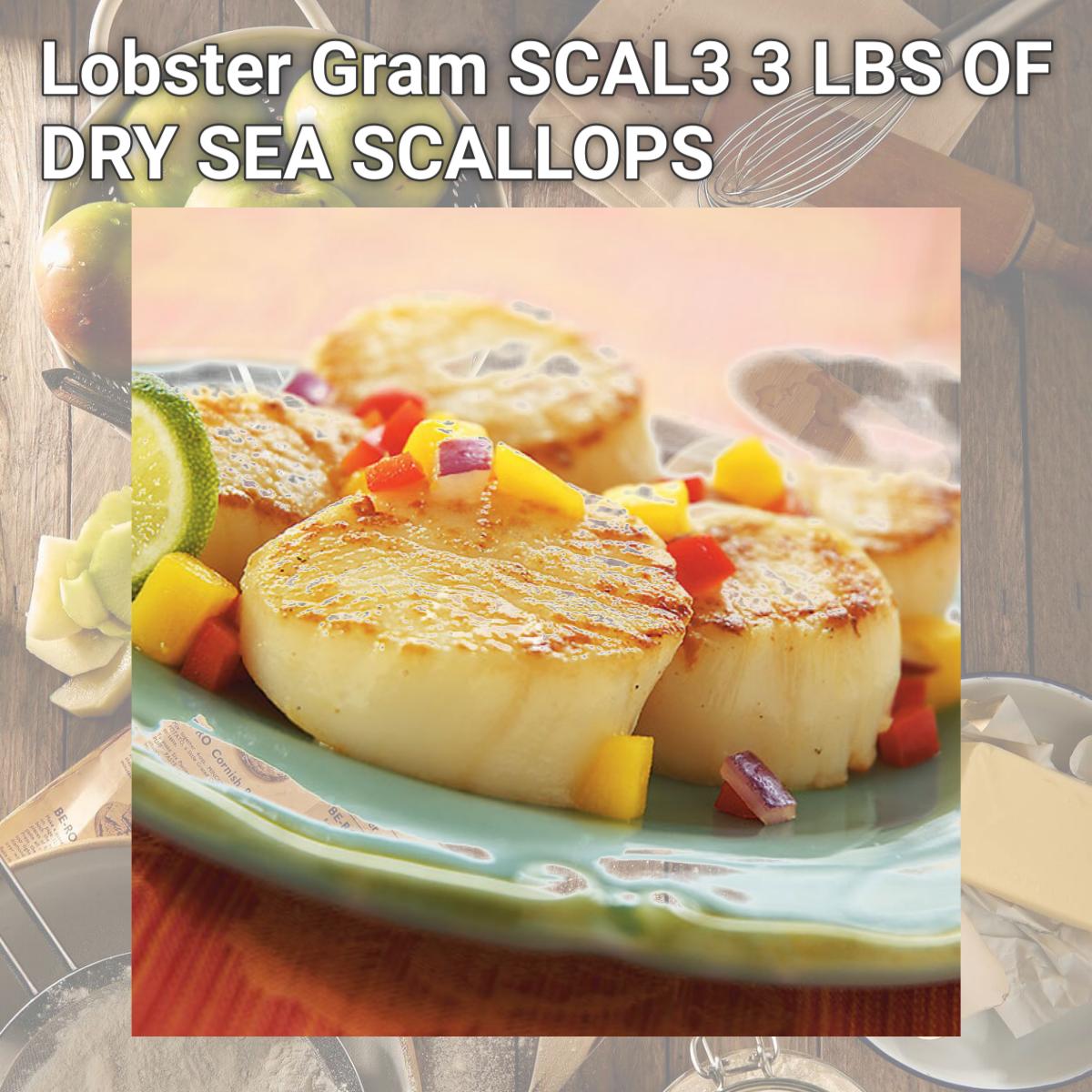 Picture of Lobster Gram SCAL3 3 LBS OF DRY SEA SCALLOPS