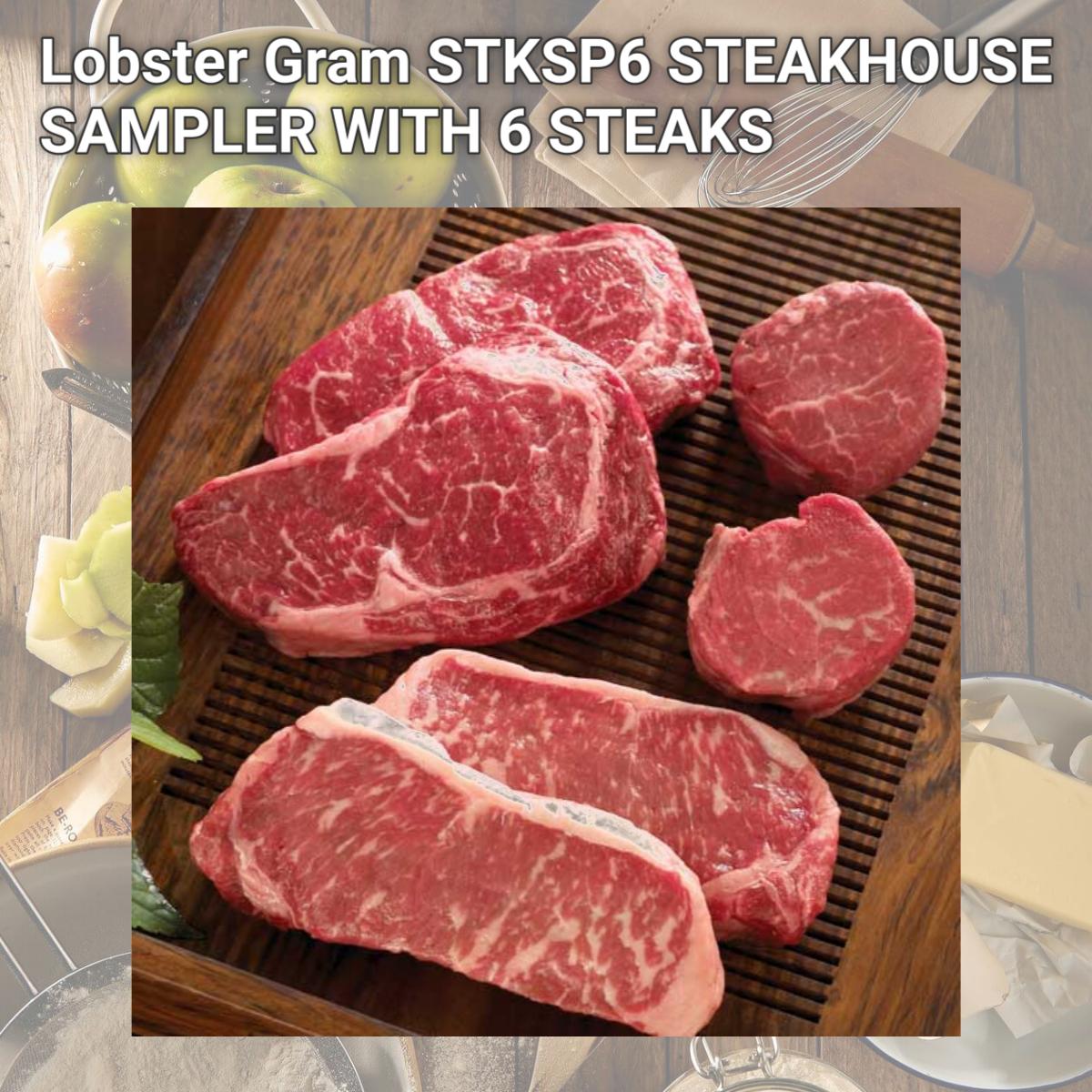 Picture of Lobster Gram STKSP6 STEAKHOUSE SAMPLER WITH 6 STEAKS