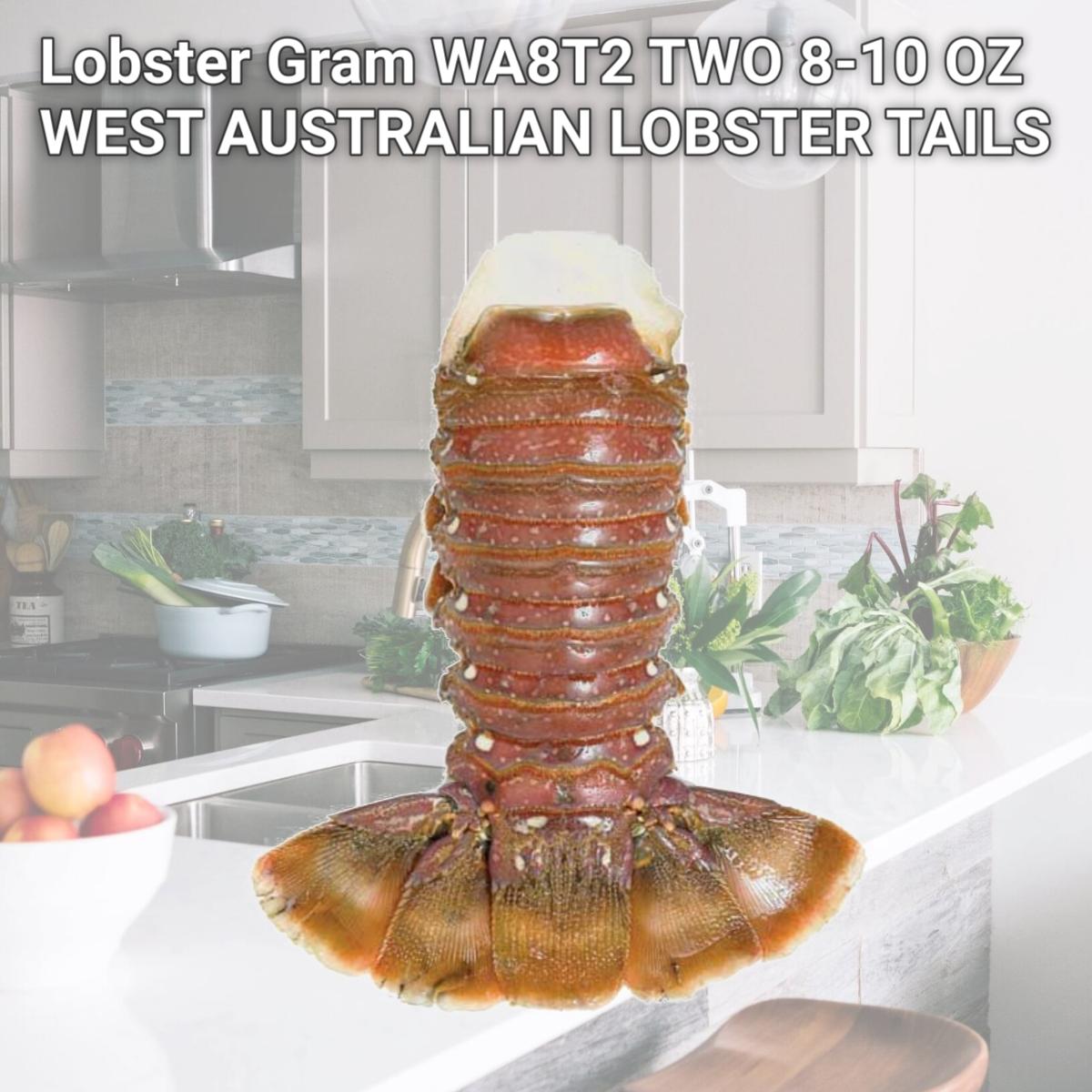 Picture of Lobster Gram WA8T2 TWO 8-10 OZ WEST AUSTRALIAN LOBSTER TAILS