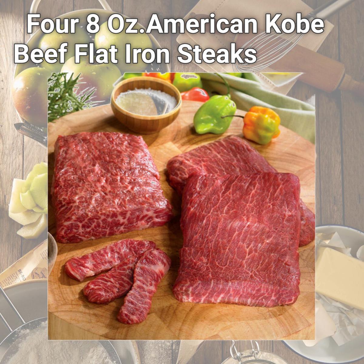 Picture of Lobster Gram FIKOBE4 Four 8 Oz.American Kobe Beef Flat Iron Steaks