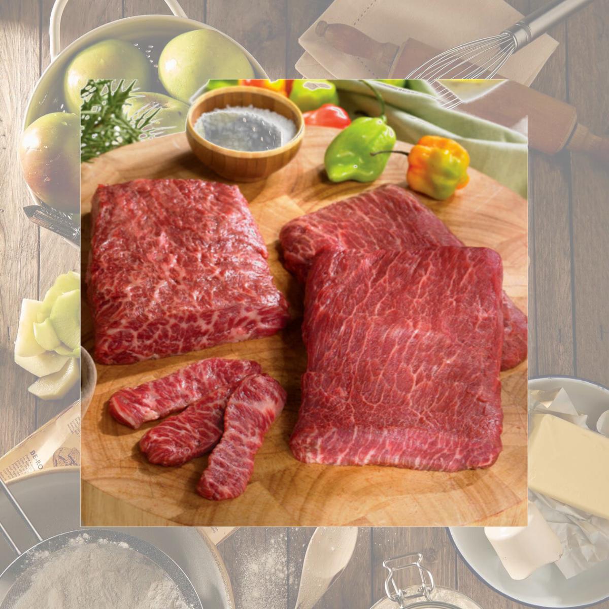 Picture of Lobster Gram FIKOBE6 Six 8 Oz American Kobe Beef Flat Iron Steaks
