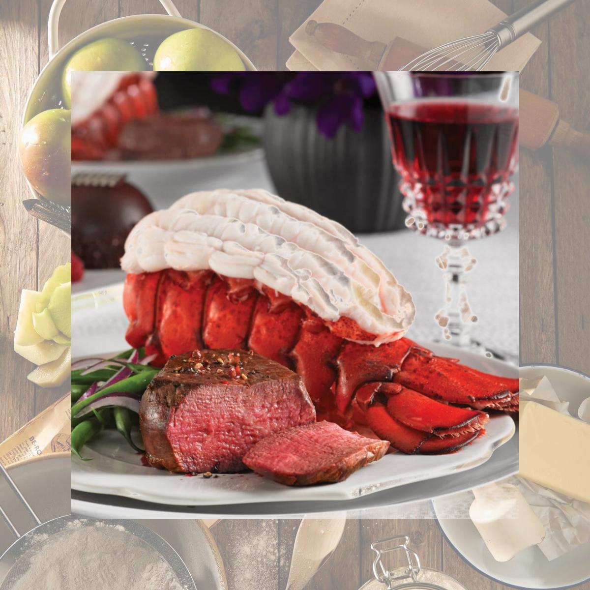Picture of Lobster Gram M24FM2 Two 20-24 Oz Giant Canadian Lobster Tails &amp; Filet Mignon Steaks