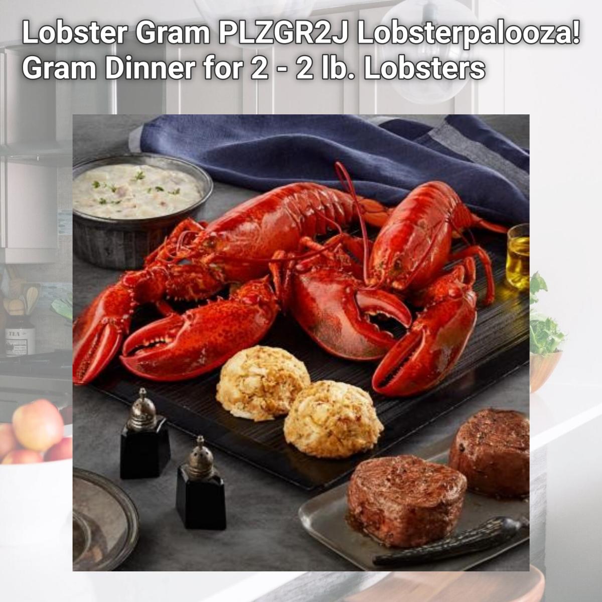 Picture of Lobster Gram PLZGR2J Lobsterpalooza! Gram Dinner for 2 - 2 lb. Lobsters