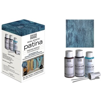 223429 2 Oz Patina Metal Effects Finish Kit, Blue - Pack Of 4
