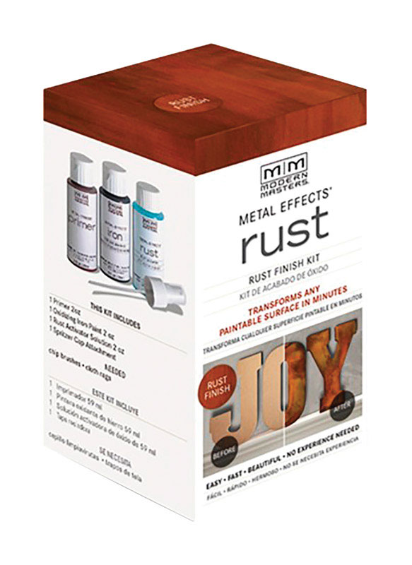 223430 2 Oz Oxidizing Finish Metal Effects Kit, Rust - Pack Of 4