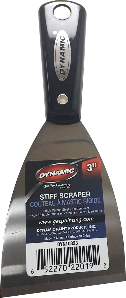 Dynamic Dyn10323 3 In. Nylon Handle Series Stiff Scraper With Carbon Steel Blade