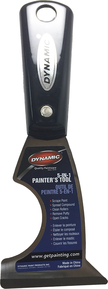 Dynamic Dyn10321 5-in-1 Nylon Handle Series Painters Tool With Carbon Steel Blade