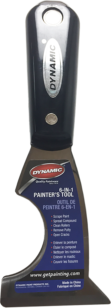 Dynamic Dyn11240 6-in-1 Nylon Handle Series Painters Tool With Hammer Cap & Carbon Steel Blade