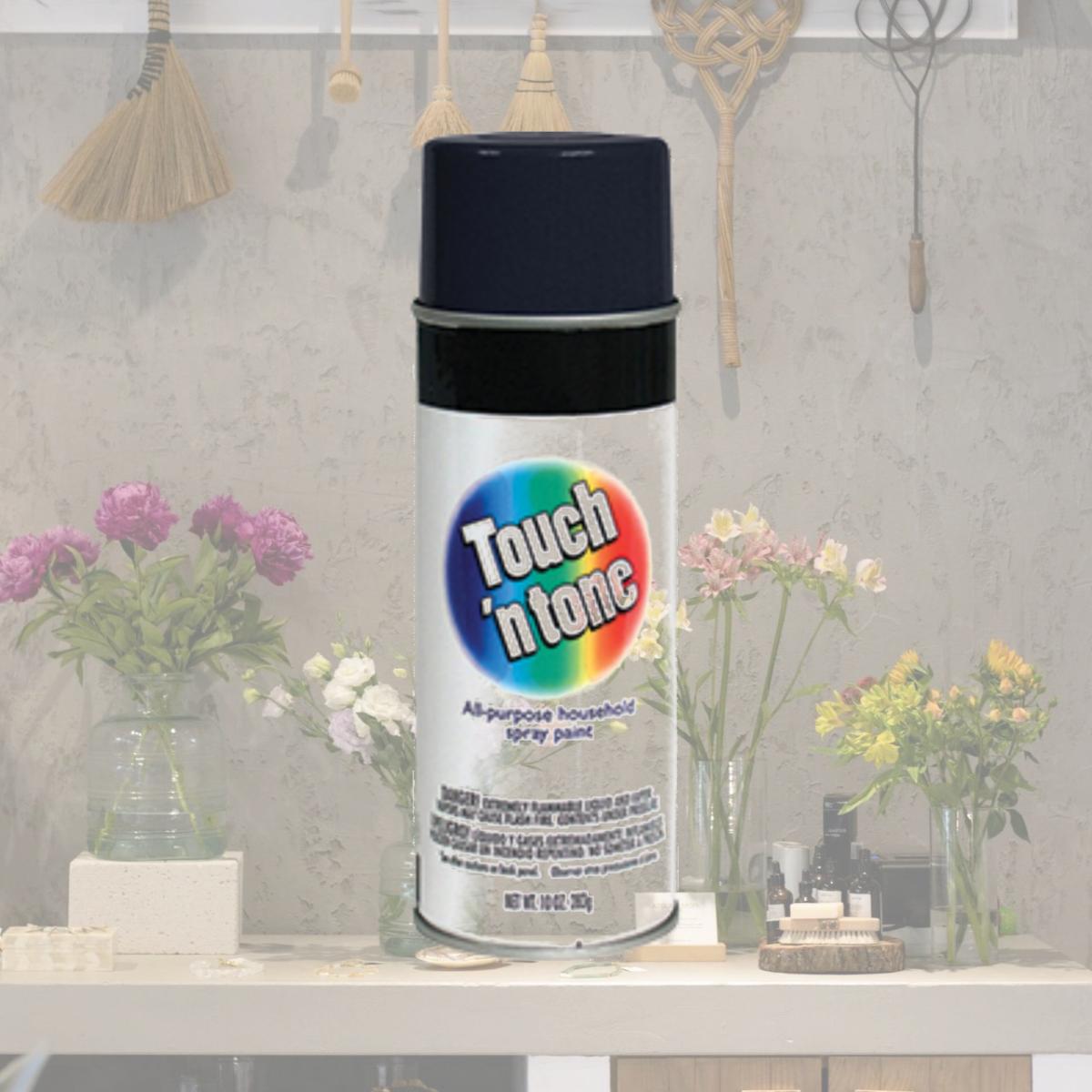 Picture of Derusto 55289830 10 oz. Semi Gloss Black Touch N Tone Spray Paint