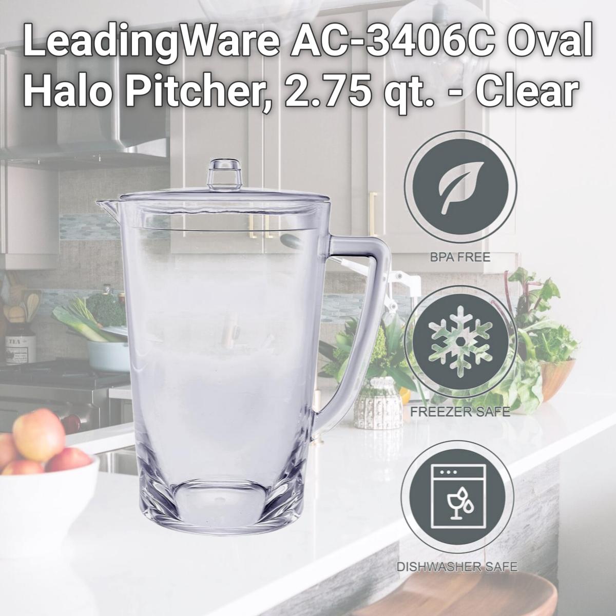 Picture of LeadingWare AC-3406C Oval Halo Pitcher, 2.75 qt. - Clear