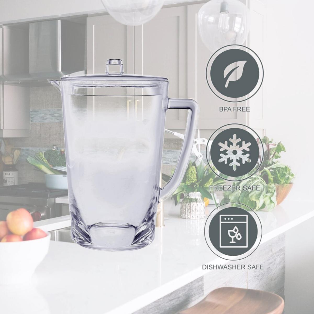 Picture of LeadingWare AC-3406C Oval Halo Pitcher, 2.75 qt. - Clear