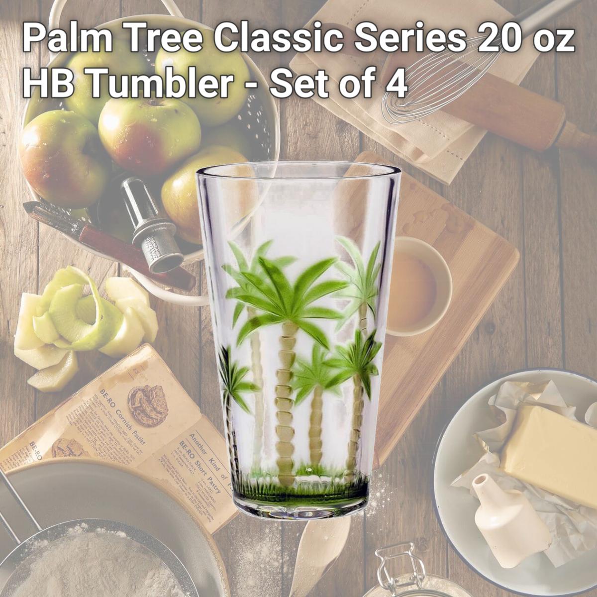 Picture of LeadingWare AS-0502 Palm Tree Classic Series 20 oz HB Tumbler - Set of 4