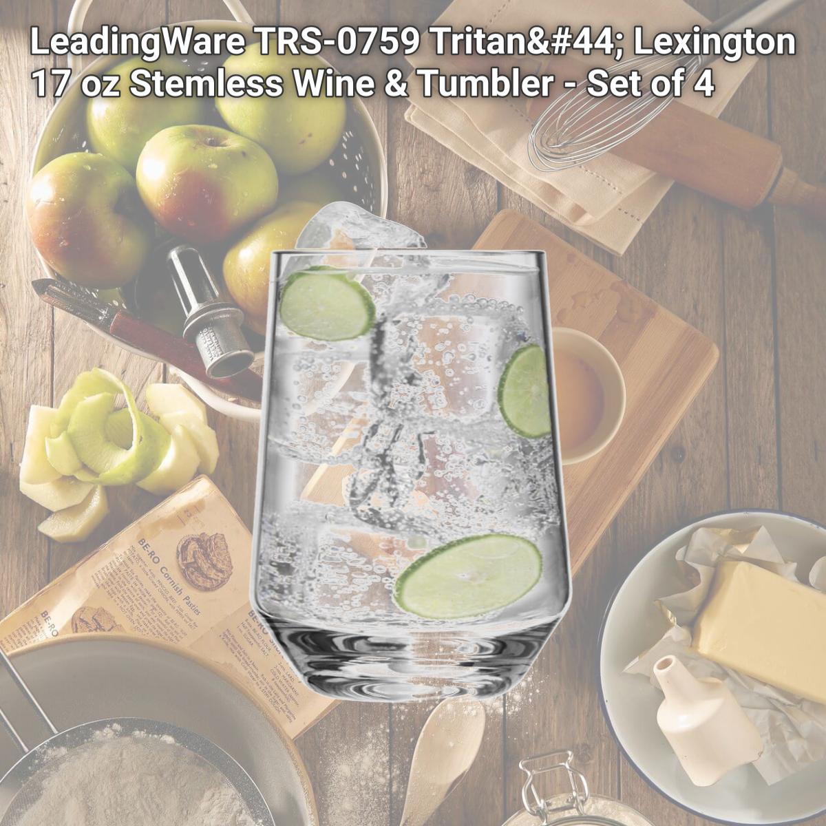 Picture of LeadingWare TRS-0759 Tritan, Lexington 17 oz Stemless Wine & Tumbler - Set of 4