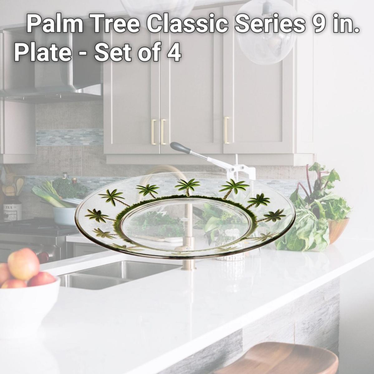 Picture of LeadingWare AS-0509 Palm Tree Classic Series 9 in. Plate - Set of 4