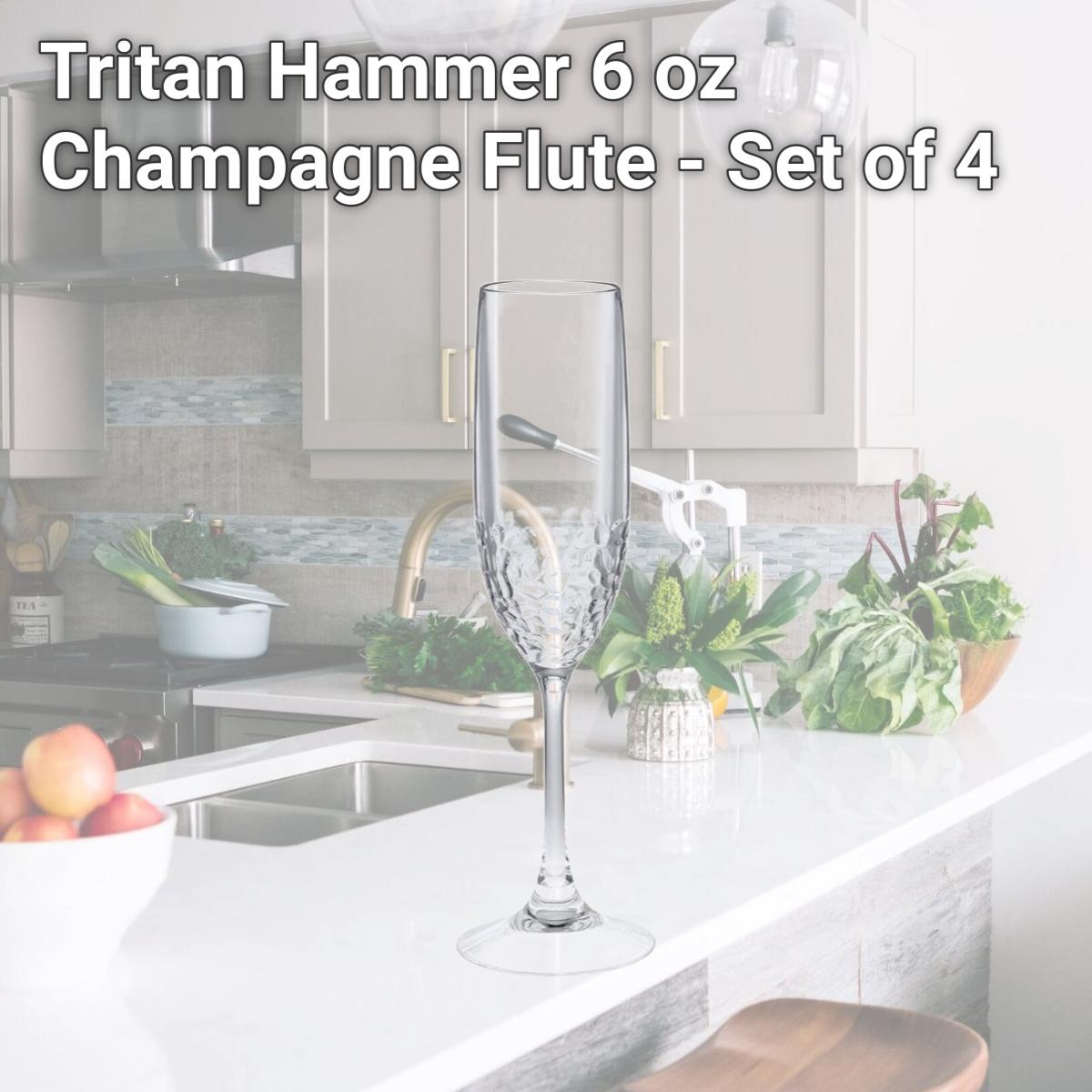 Picture of LeadingWare TRS-0765 Tritan Hammer 6 oz Champagne Flute - Set of 4