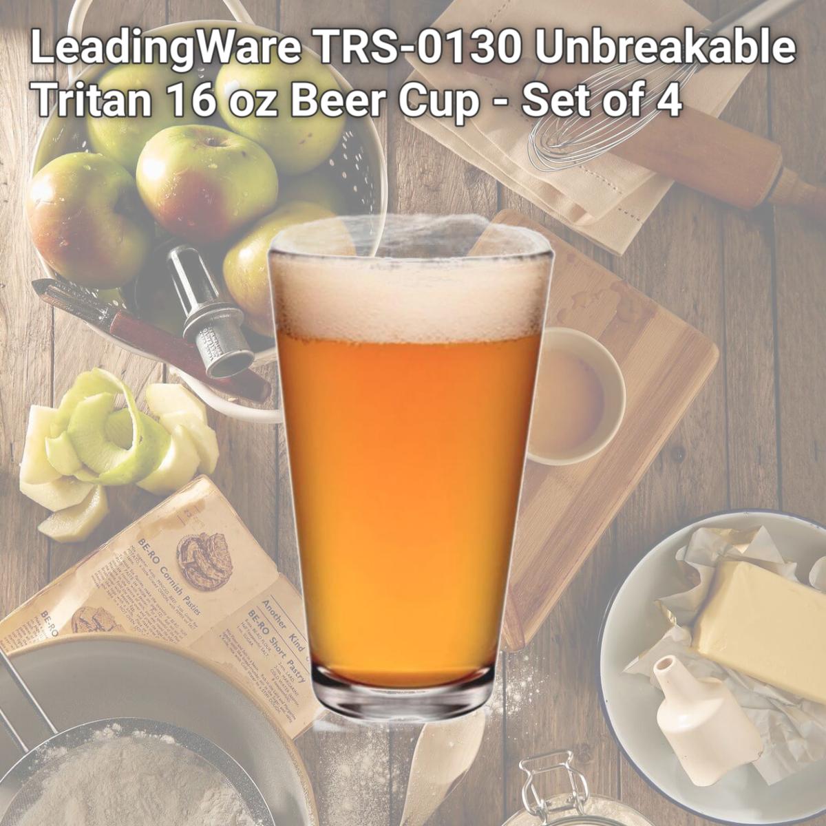 Picture of LeadingWare TRS-0130 Unbreakable Tritan 16 oz Beer Cup - Set of 4