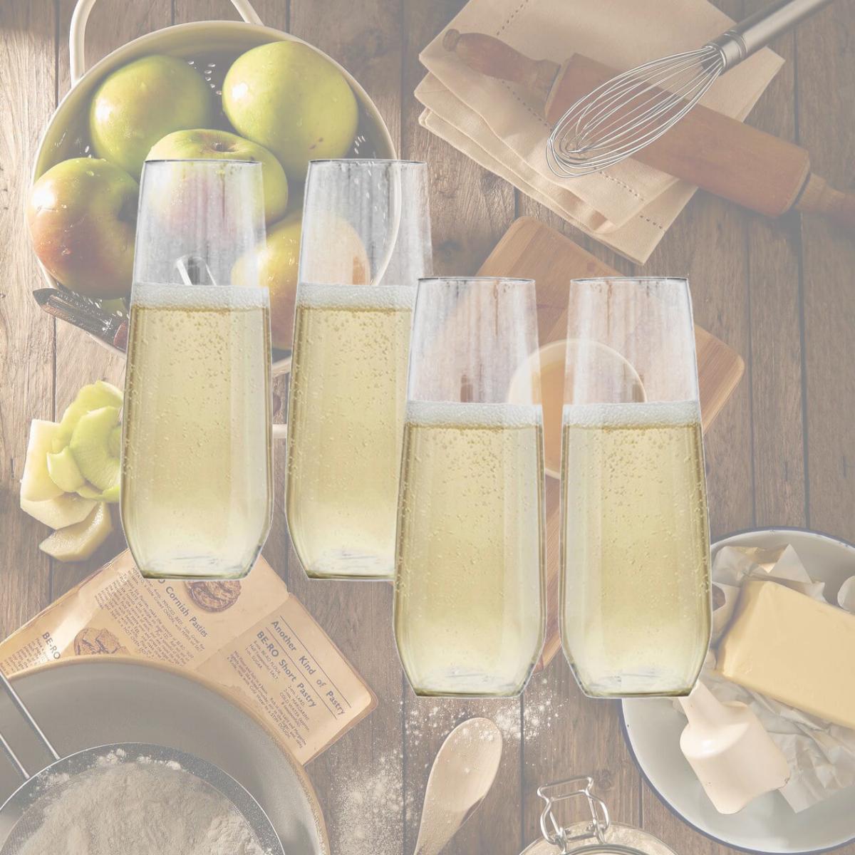 Picture of LeadingWare TRS-0715 Unbreakable Tritan 8 oz Champagne Flute - Stemless - Set of 4
