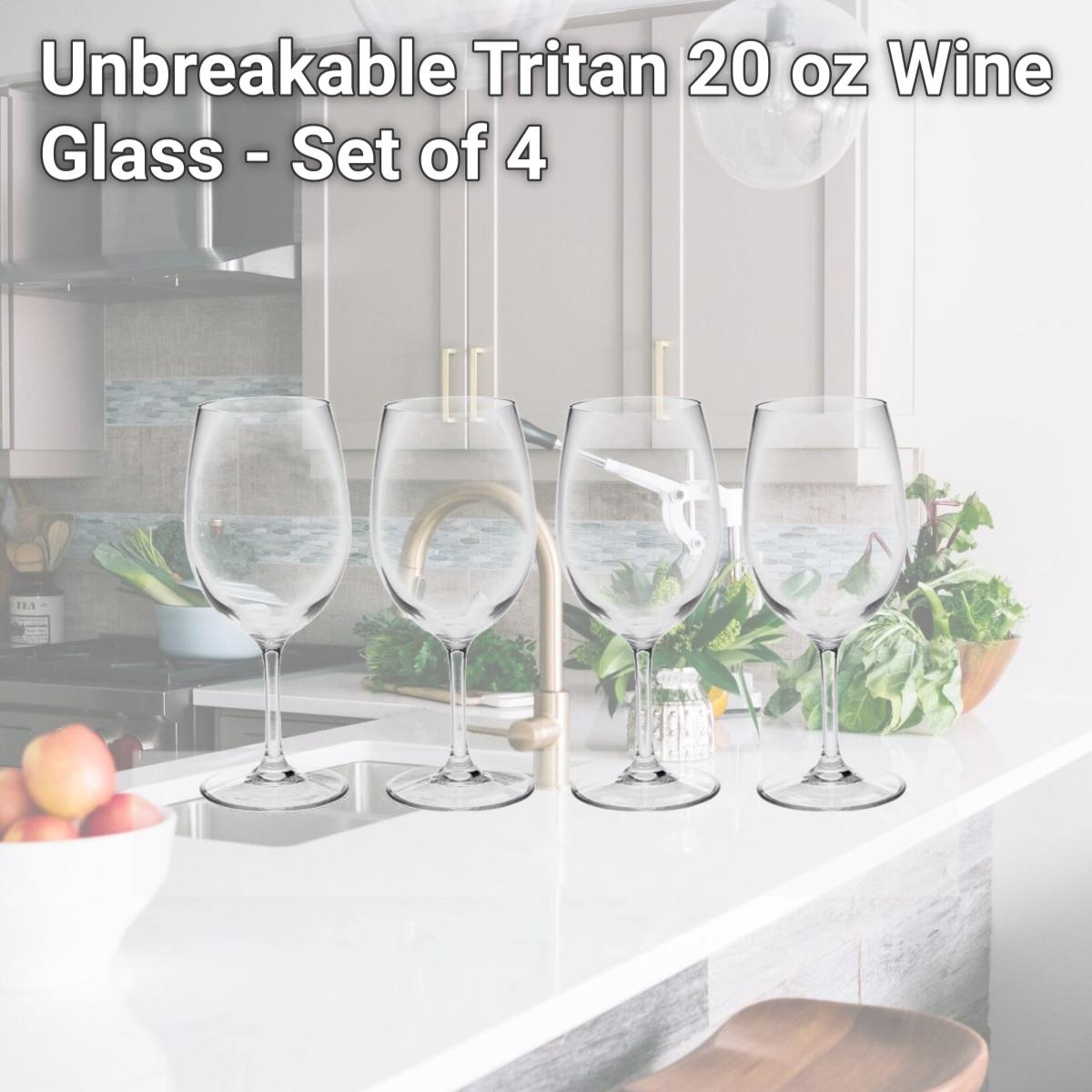 Picture of LeadingWare TRS-0702 Unbreakable Tritan 20 oz Wine Glass - Set of 4