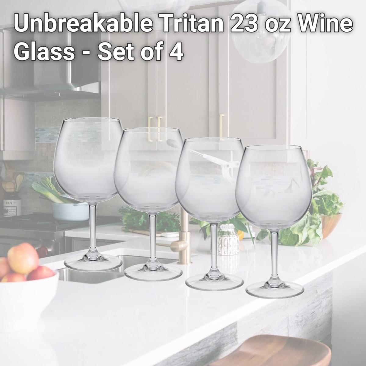 Picture of LeadingWare TRS-0703 Unbreakable Tritan 23 oz Wine Glass - Set of 4
