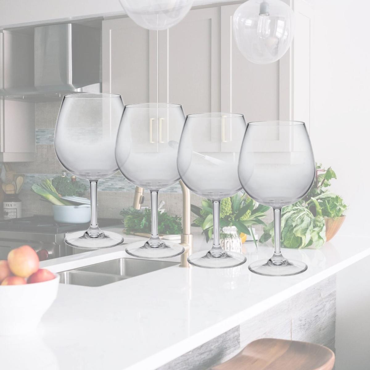 Picture of LeadingWare TRS-0703 Unbreakable Tritan 23 oz Wine Glass - Set of 4