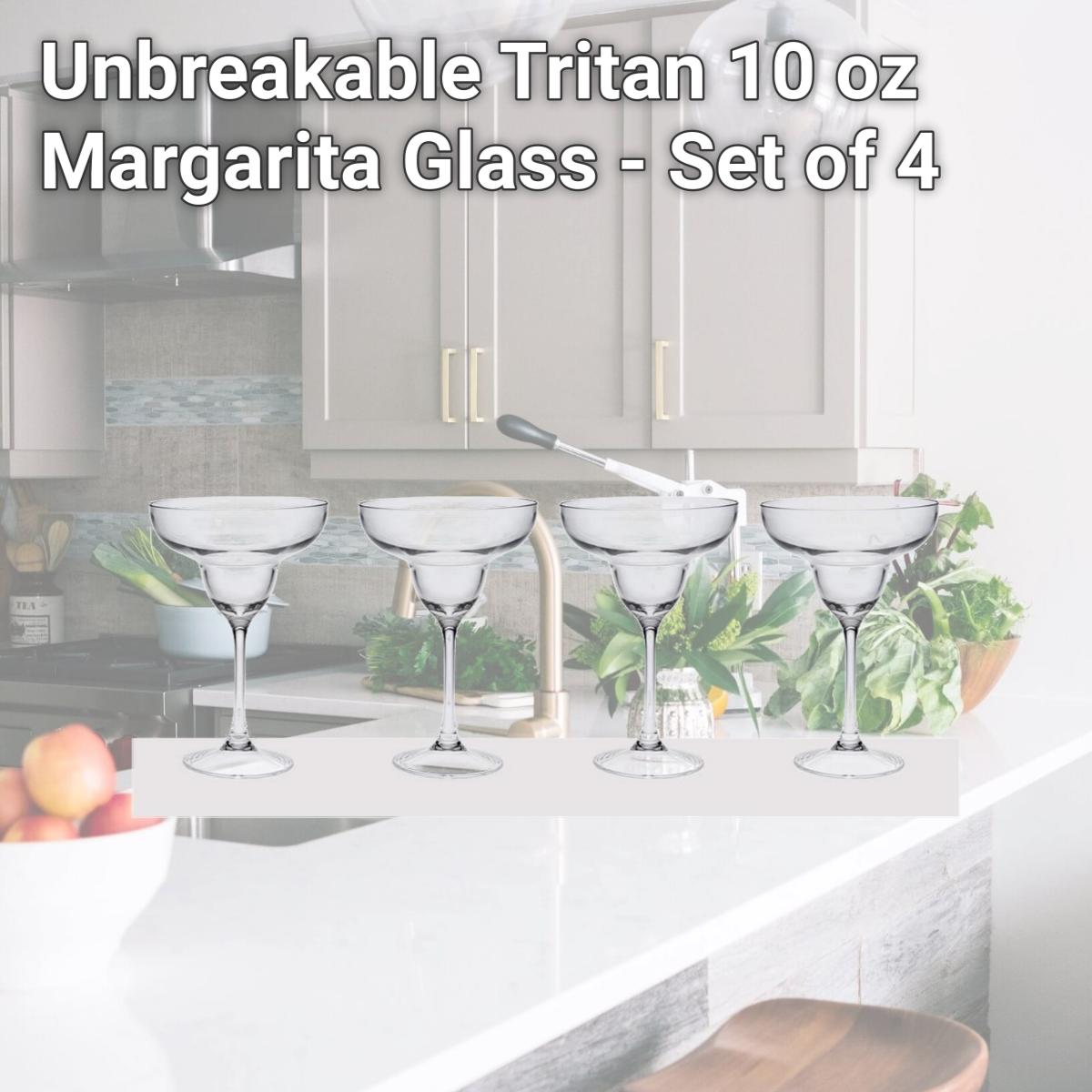 Picture of LeadingWare TRS-0704 Unbreakable Tritan 10 oz Margarita Glass - Set of 4