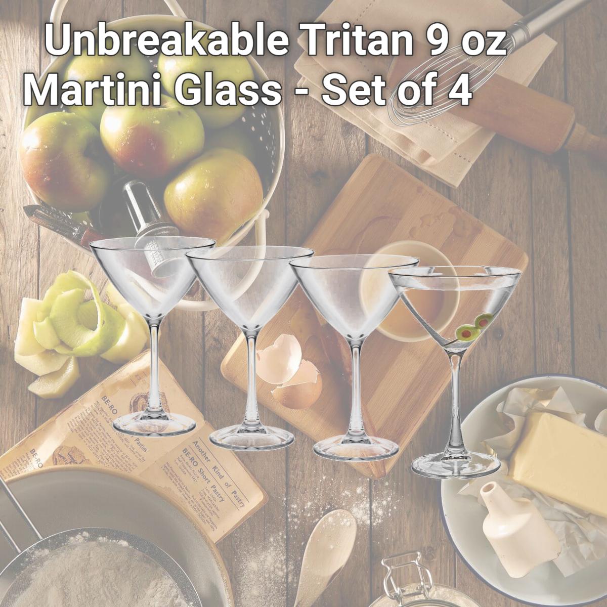 Picture of LeadingWare TRS-0706 Unbreakable Tritan 9 oz Martini Glass - Set of 4