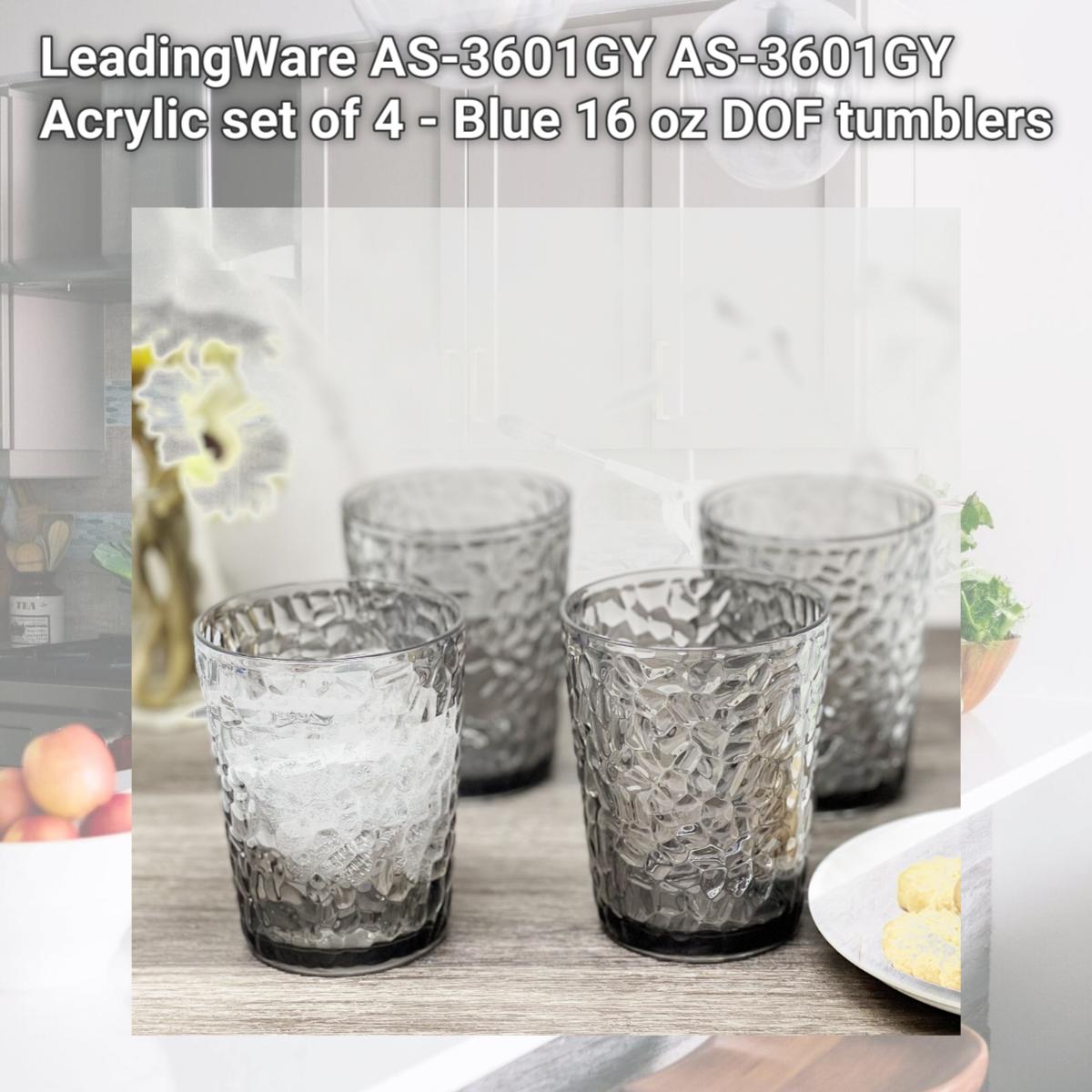 Picture of LeadingWare AS-3601GY AS-3601GY Acrylic set of 4 - Blue 16 oz DOF tumblers
