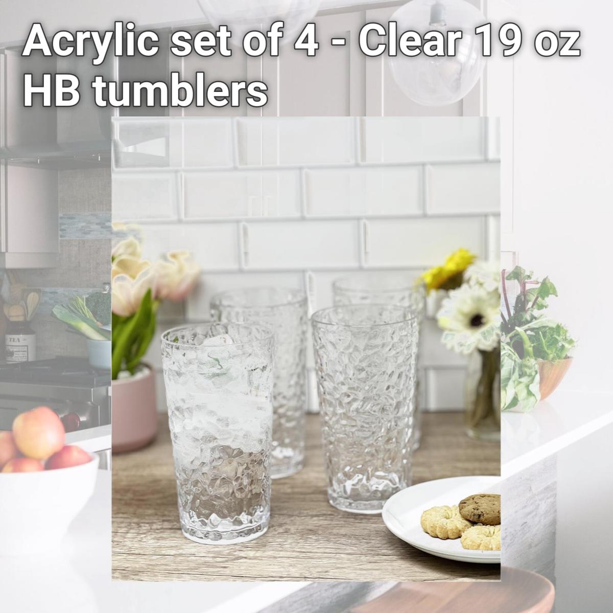 Picture of LeadingWare AS-3602C AS-3602C Acrylic set of 4 - Clear 19 oz HB tumblers
