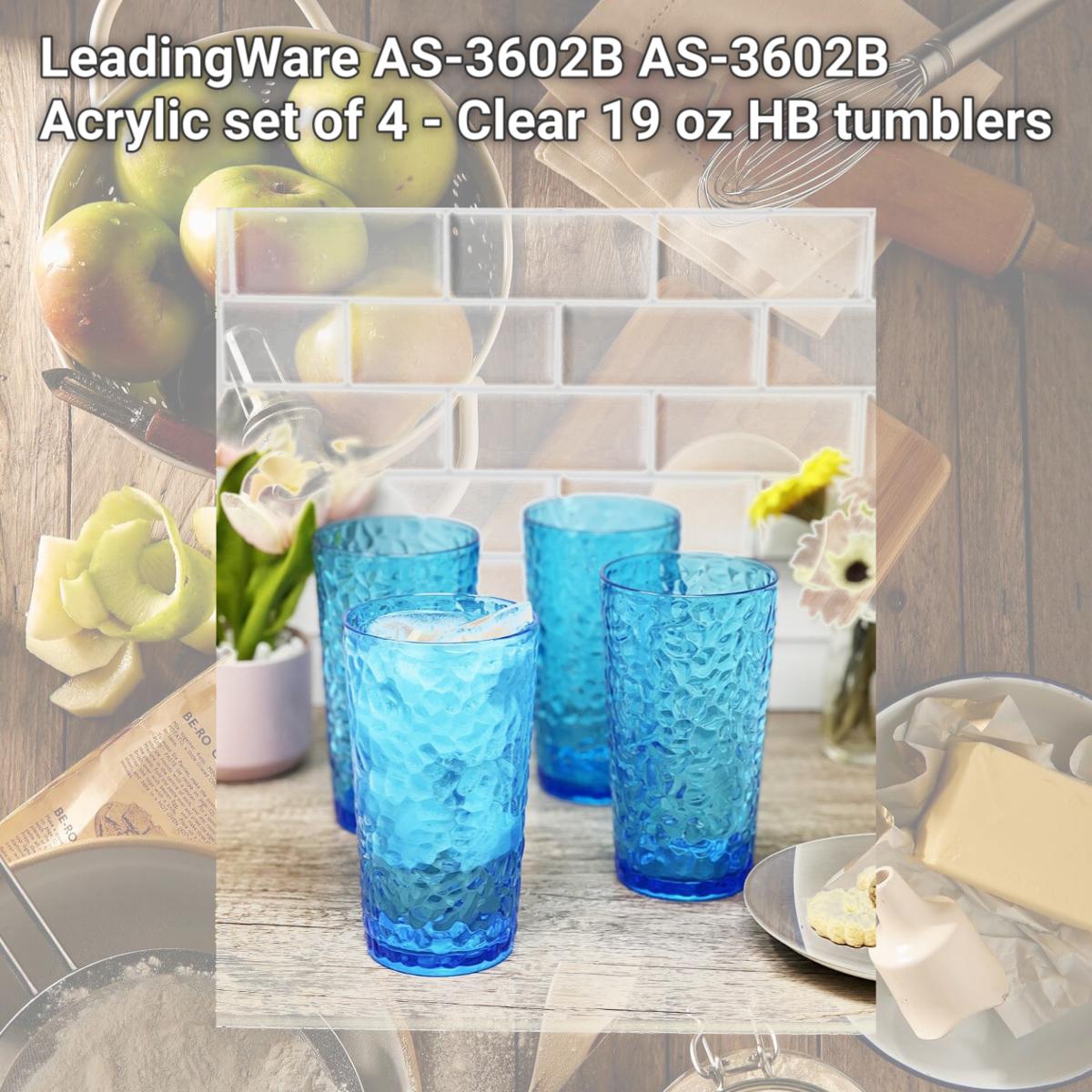 Picture of LeadingWare AS-3602B AS-3602B Acrylic set of 4 - Clear 19 oz HB tumblers