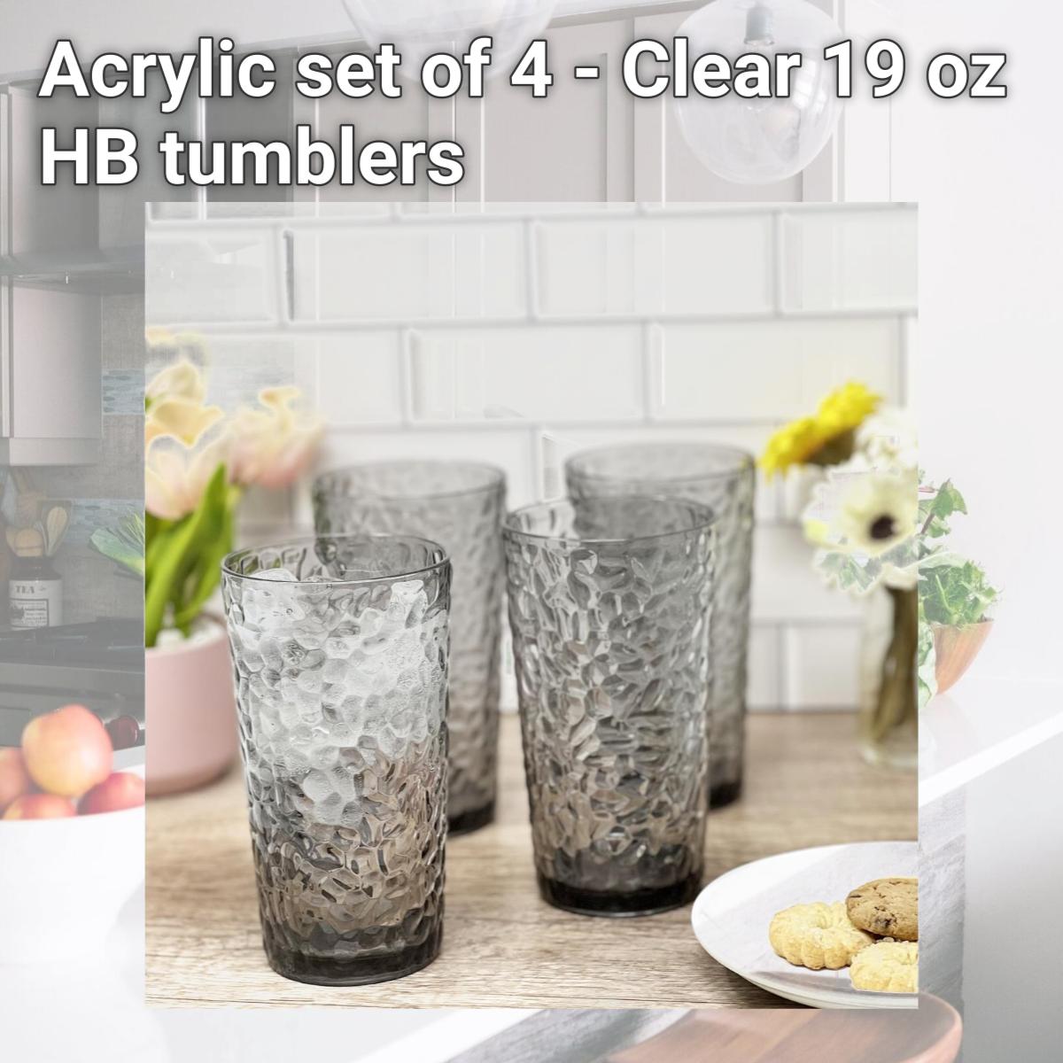 Picture of LeadingWare AS-3602GY AS-3602GY Acrylic set of 4 - Clear 19 oz HB tumblers
