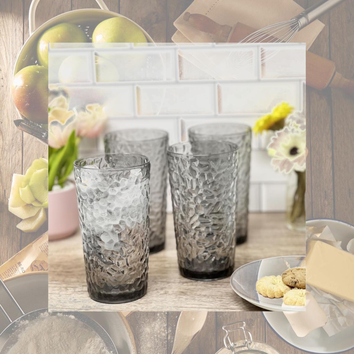 Picture of LeadingWare AS-3602GY AS-3602GY Acrylic set of 4 - Clear 19 oz HB tumblers