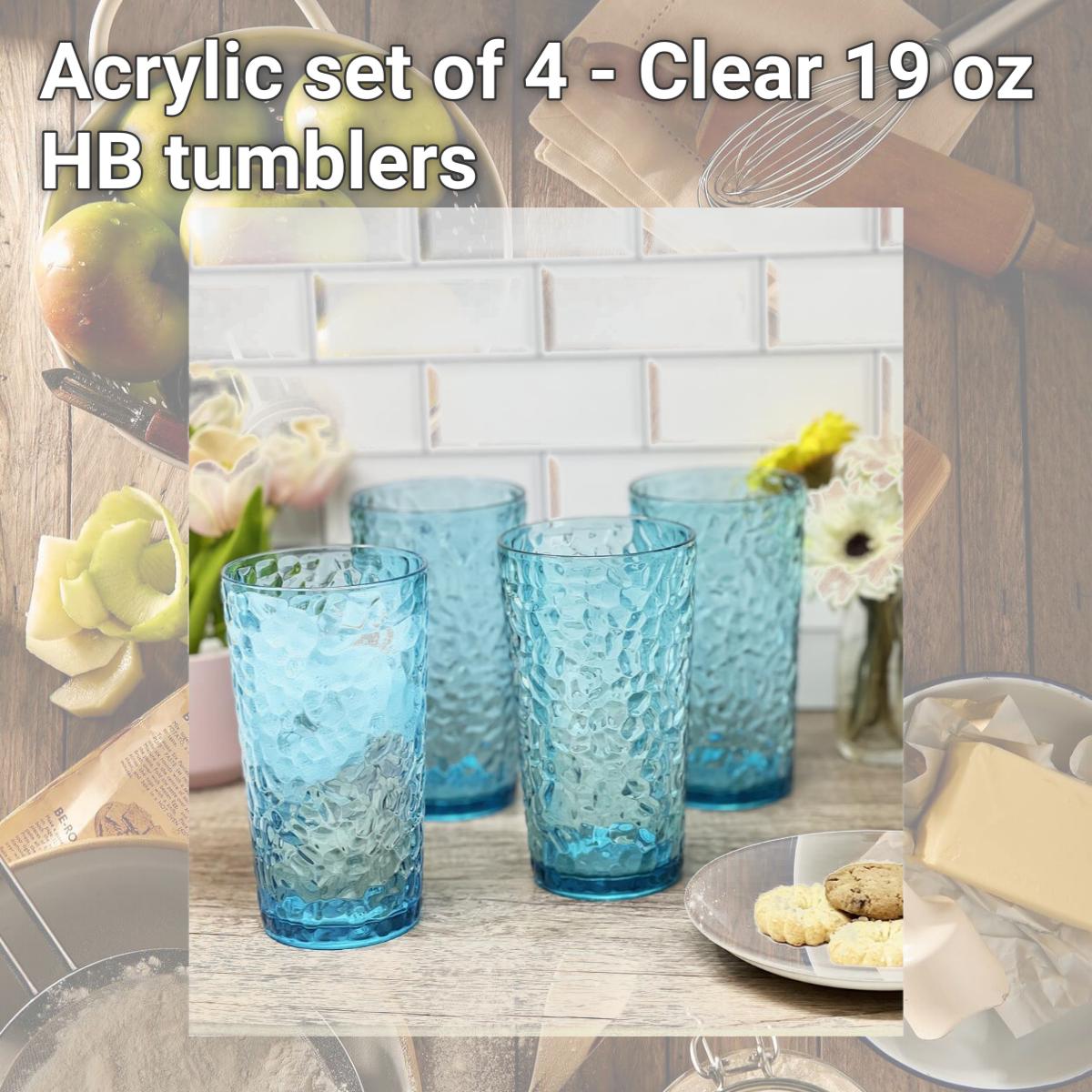 Picture of LeadingWare AS-3602SG AS-3602SG Acrylic set of 4 - Clear 19 oz HB tumblers