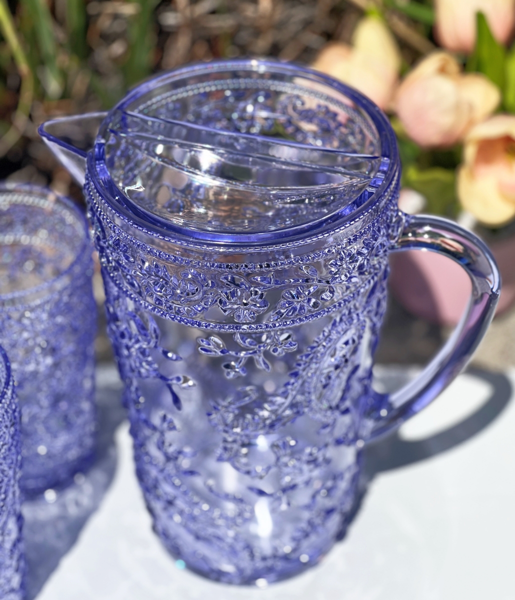 Picture of LEADINGWARE GROUP AC-1016PL Paisley Pitcher 80 oz. Purple