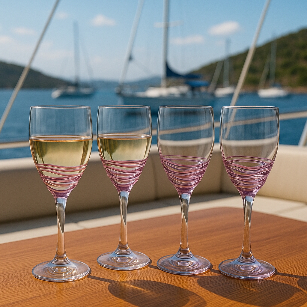Picture of LeadingWare AS-0604P Swirl All purpose Wine Glass 12 oz.  Pink Set oof 4 pcs.