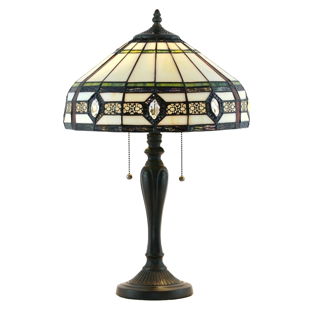 1126tl-14t 14 X 22 In. Aston Stained Glass Table Lamp - Rich Espresso