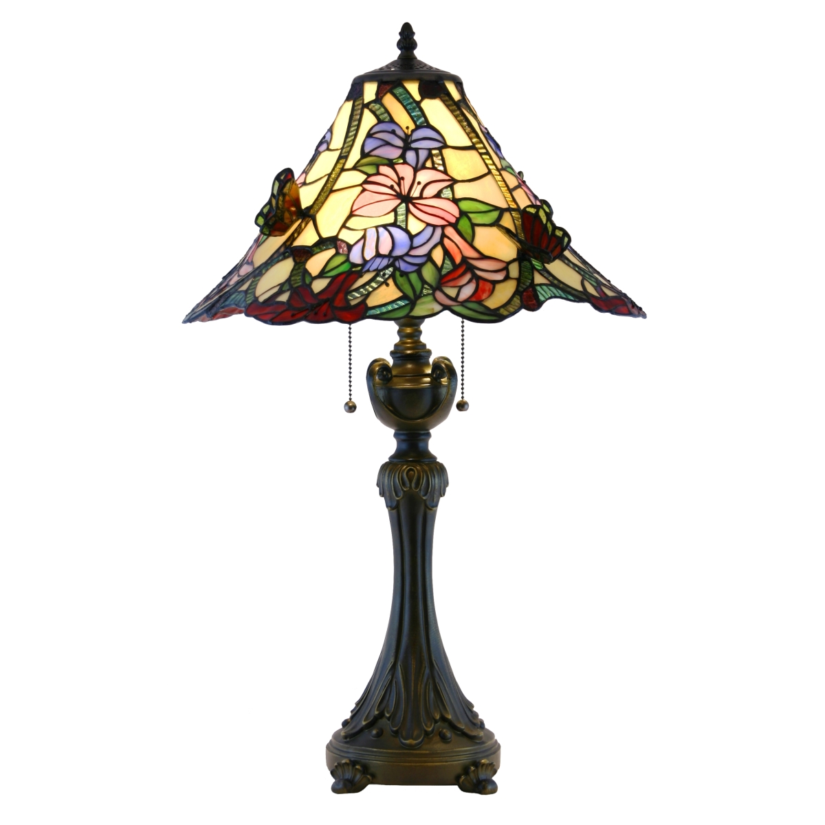 1210tl-17t 17 X 28 In. Juliet Stained Glass Table Lamp - Vestige Brass