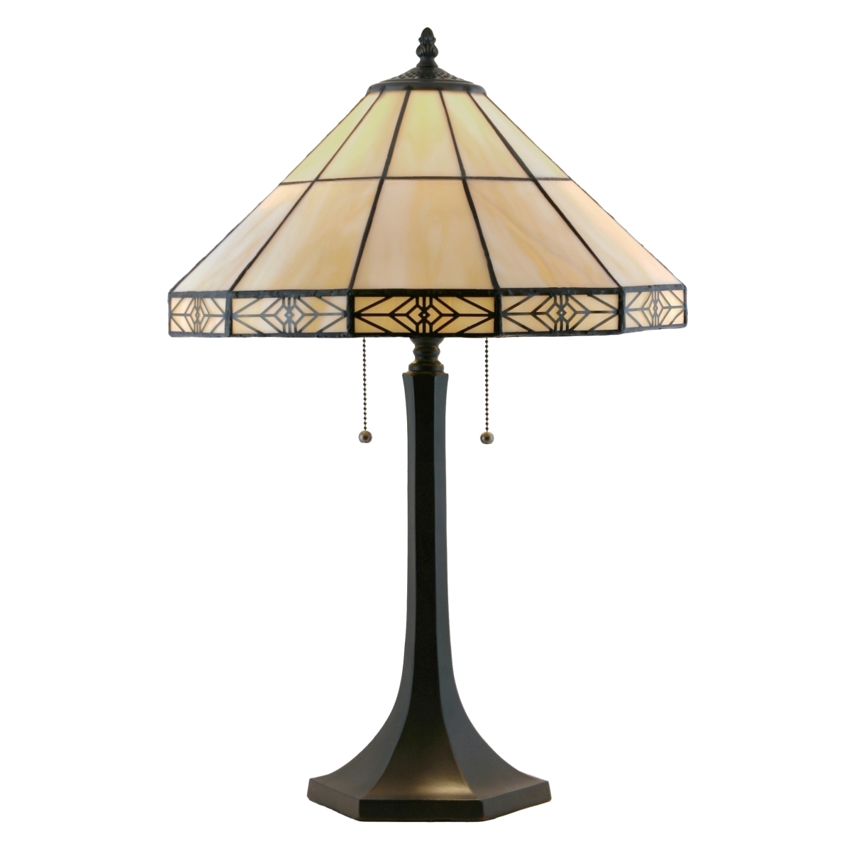 1412tl-17t 17 X 25.5 In. Simply Misson Ii Stained Glass Table Lamp - Rich Espresso