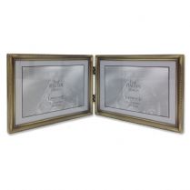 Lawrenceframes 11475d 7 X 5 In. Hinged Double Picture Frame, Bronze