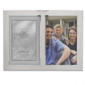 Lawrenceframes 750046d 4 X 6 In. Two Tone Triple Opening Panel Picture Frame, Silver