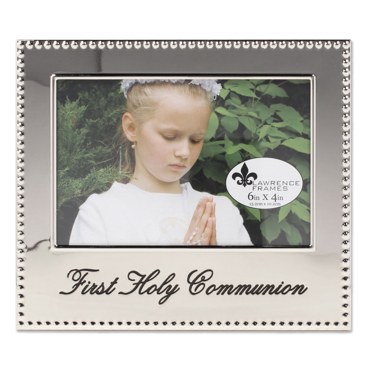 Lawrenceframes 292064 4 X 6 In. First Holy Communion Picture Frame, Silver