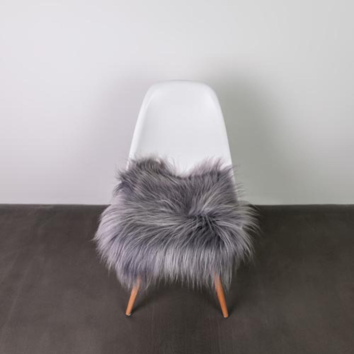 676685026255 Icelandic Sheepskin Square Chair Pad - Grey Brisa