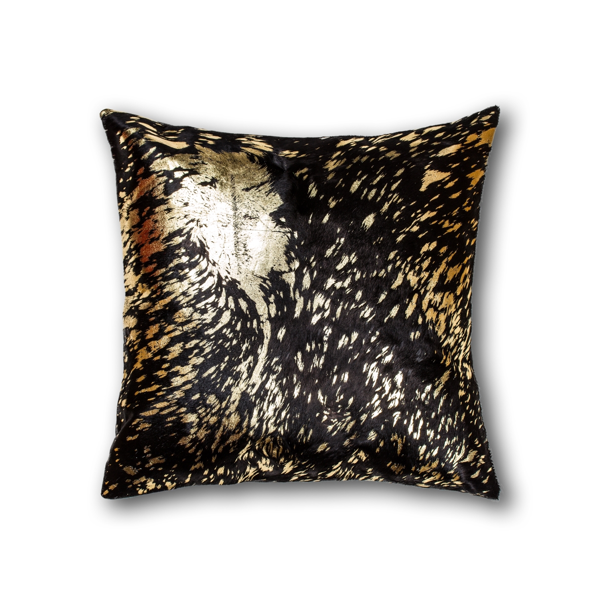 676685013453 18 X 18 In. Torino Scotland Cowhide Pillow - Chocolate & Gold