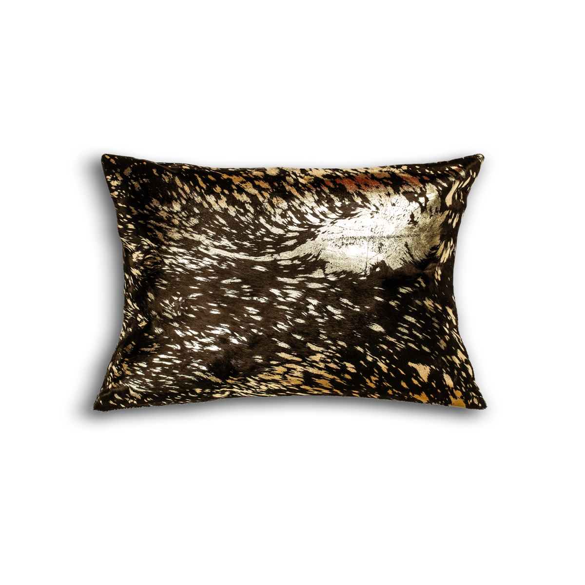 676685025654 12 X 20 In. Torino Scotland Cowhide Pillow - Chocolate & Gold