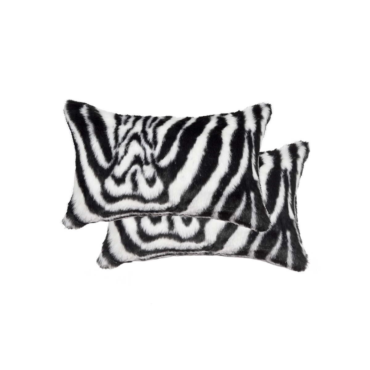 676685041258 12 X 20 In. Belton Sheepskin Pillow - Denton Zebra Black & White - Pack Of 2