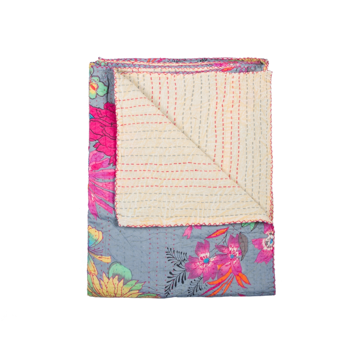 676685046031 50 X 70 In. Kantha Cotton Throw Blanket 1117 - No.03