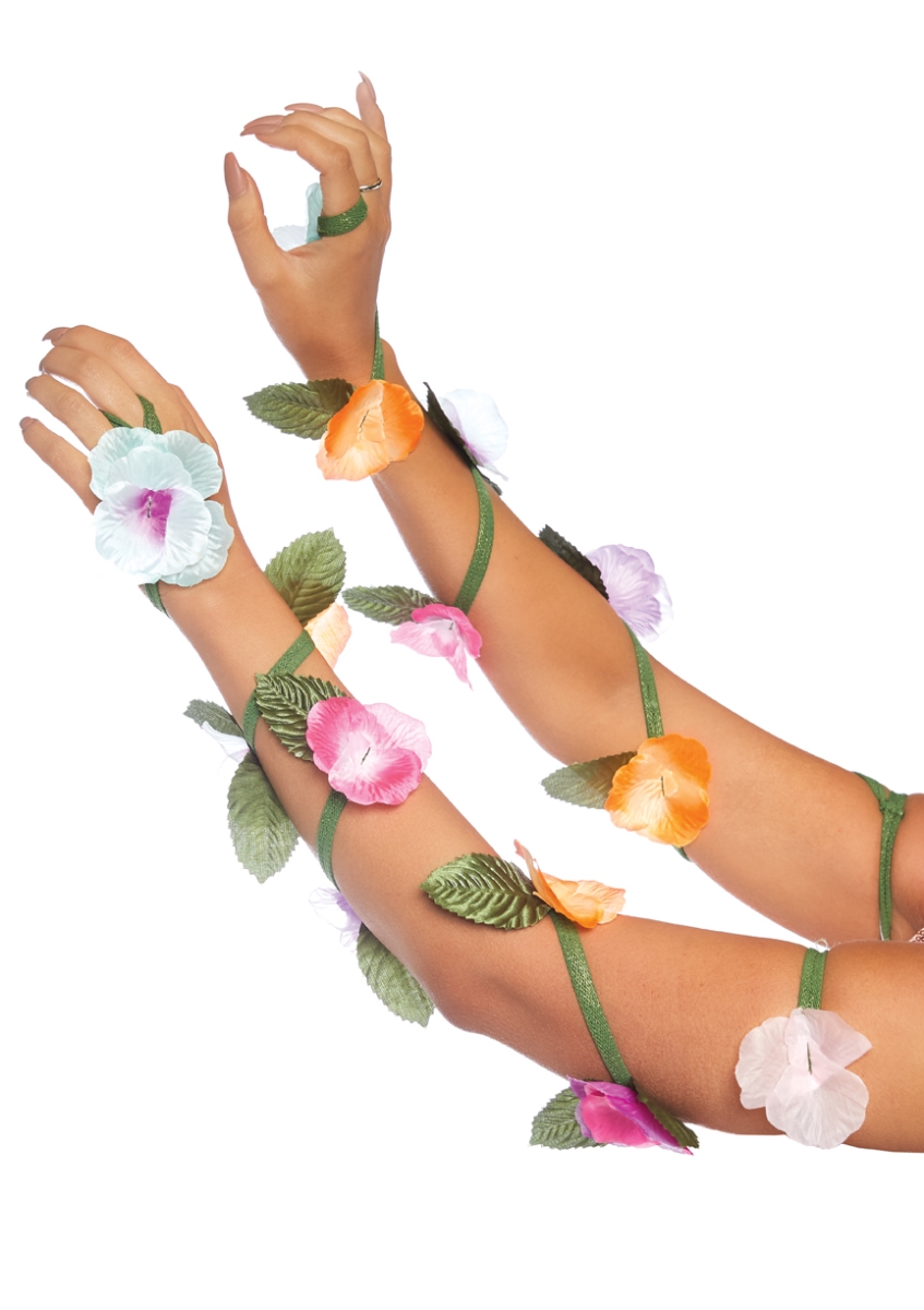 A2848 10122 Womens Fashion Costume Festival Flower Arm Wraps, Multi Color - One Size
