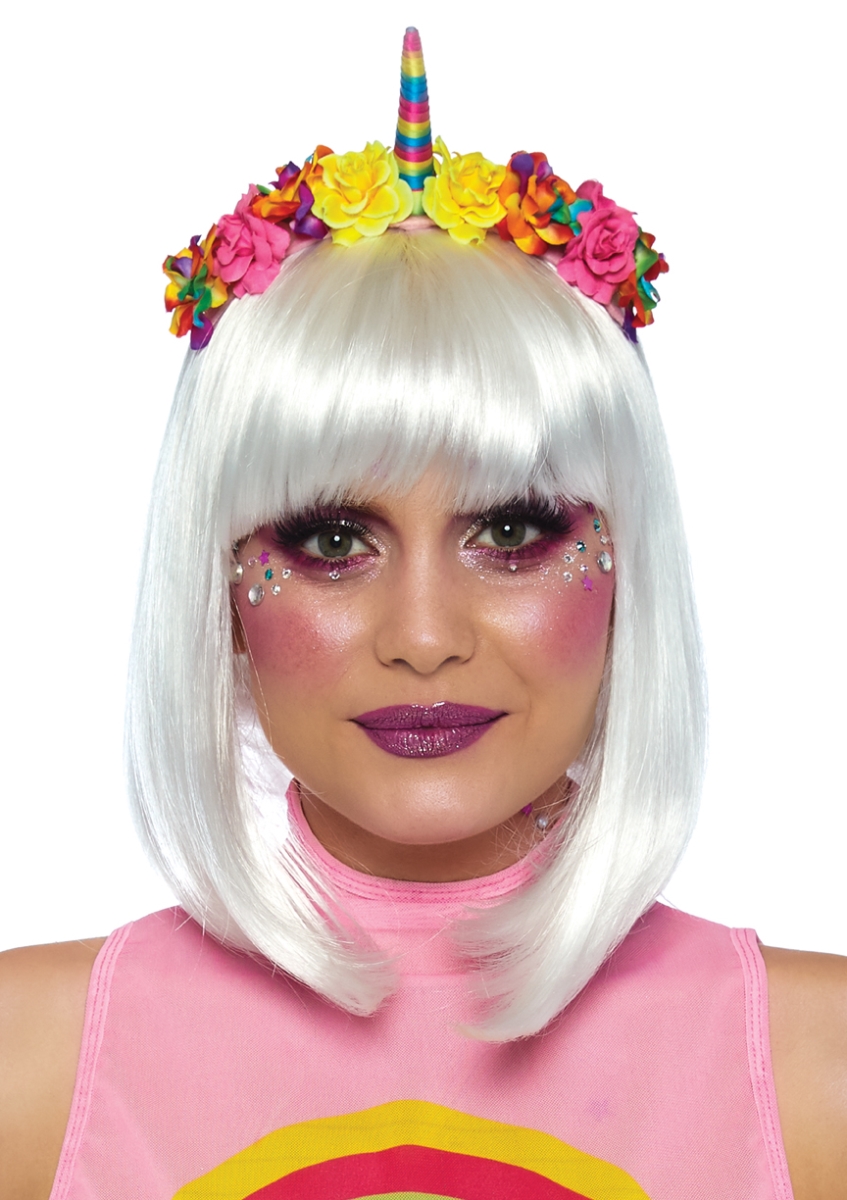 A2846 10122 Rainbow Unicorn Flower Headband, Multi Color - One Size