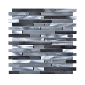 Ms-aluminum-21 Aluminum Mosaic Tile In Gray