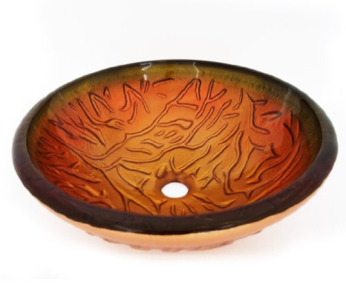 Textured Vessel Sink In Amber