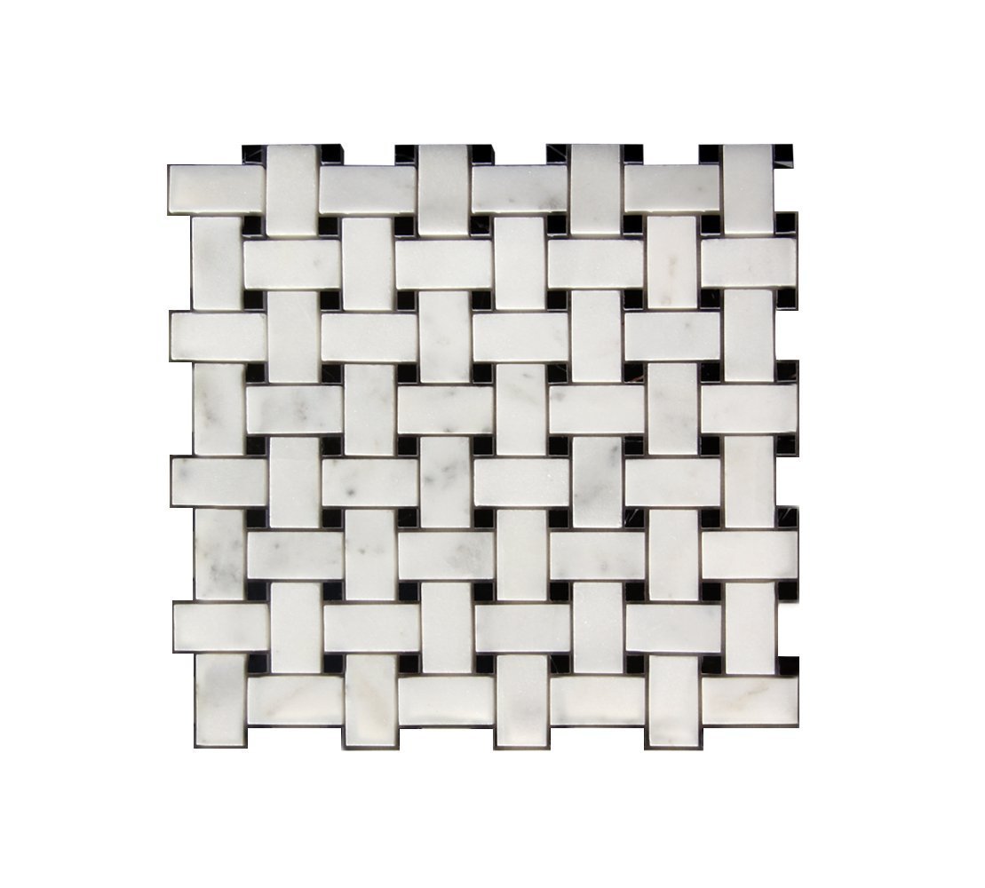 1 X 2 In. Mosaic Mix With Stone Wall Tile, White & Gray
